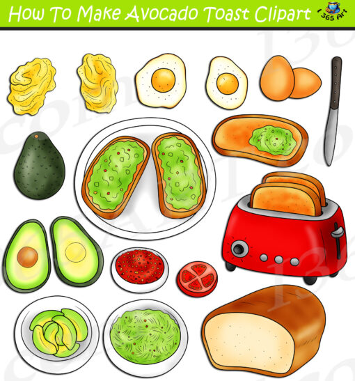 How To Make Avocado Toast Clipart