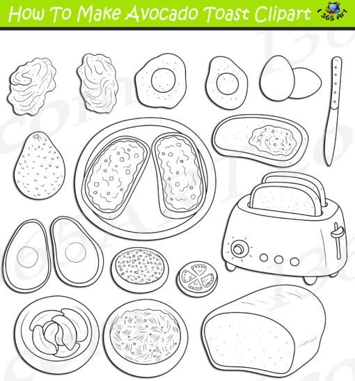 How To Make Avocado Toast Clipart