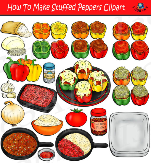 How To Make Stuffed Peppers Clipart