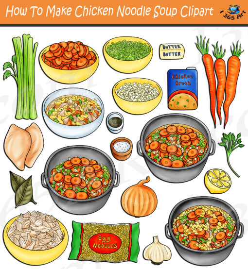 How To Make Chicken Noodle Soup Clipart
