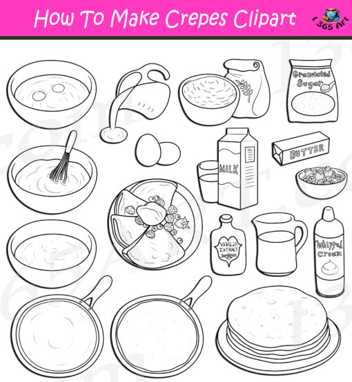 How To Cook Crepes Clipart