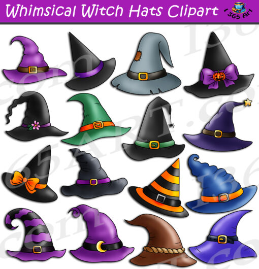 Halloween Witch Hats Clipart