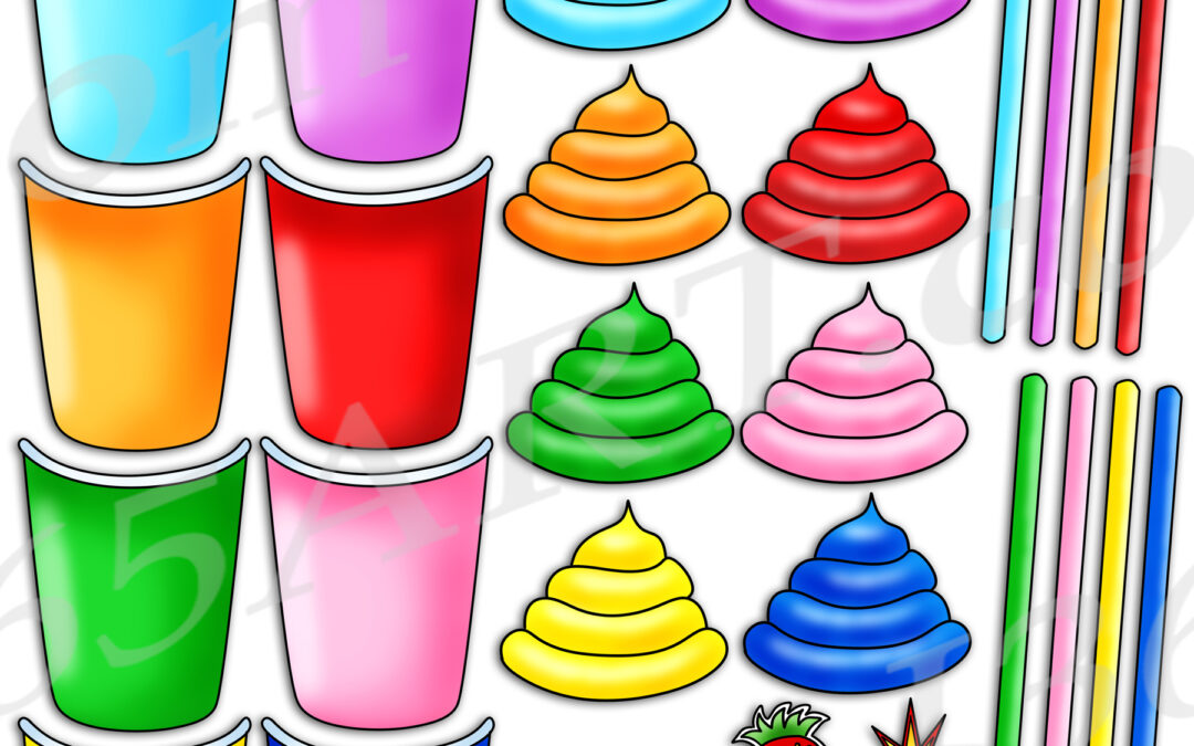 Build A Slushy Clipart Set Commercial Download