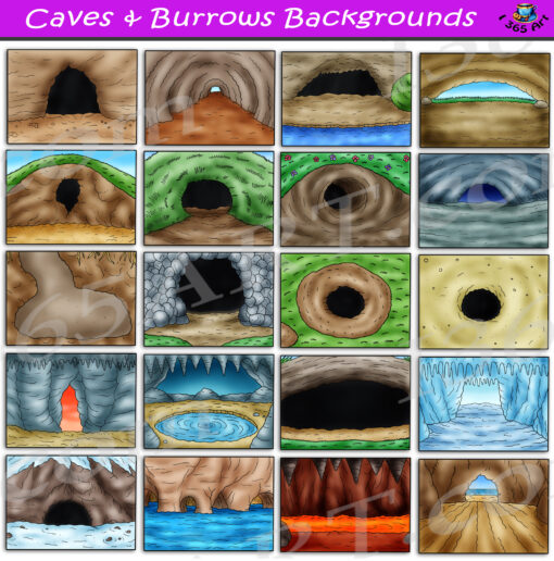Caves & Burrows Backgrounds Clipart