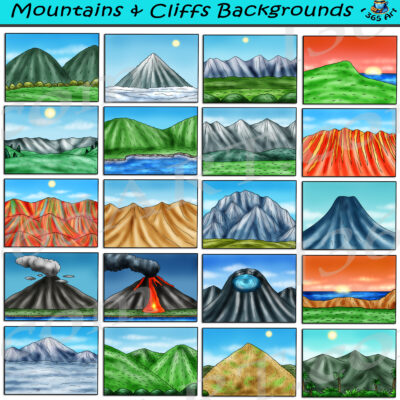 Mountain & Cliff Backgrounds Clipart
