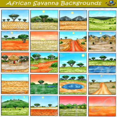 African Safari Backgrounds Clipart