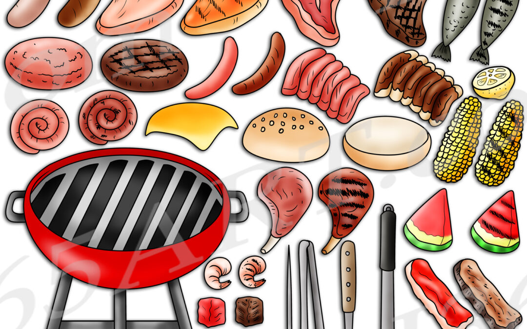 Build A Barbeque Clipart Set Commercial Download