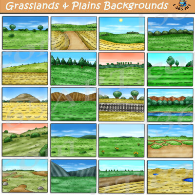 Grasslands & Plains Backgrounds Clipart