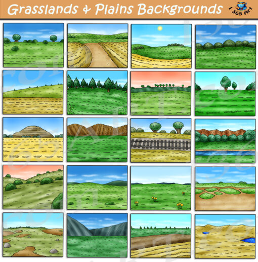 Grasslands & Plains Backgrounds Clipart