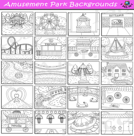 Amusement Park Backgrounds Clipart