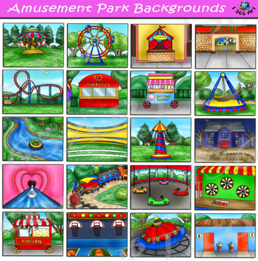 Amusement Park Backgrounds Clipart