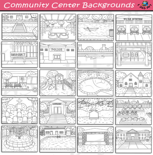 Community Center Backgrounds Clipart