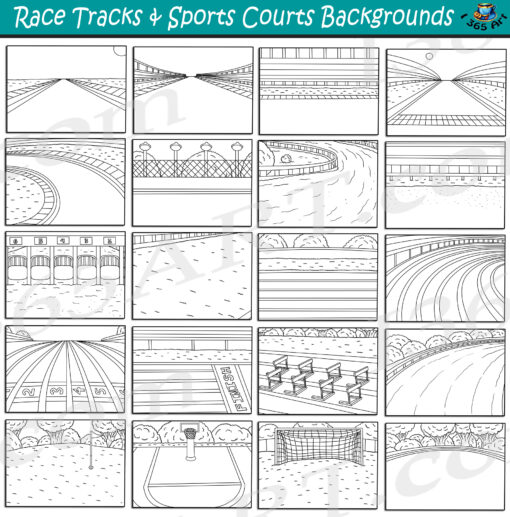 Race Tracks Backgrounds Clipart