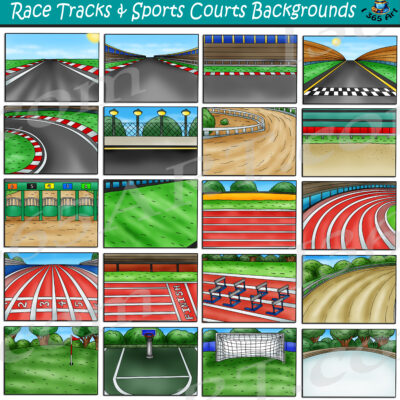 Race Tracks Backgrounds Clipart
