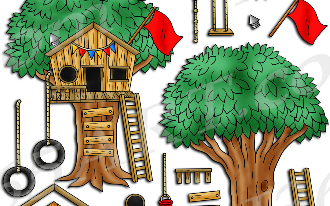 Build A Treehouse Clipart Set Download