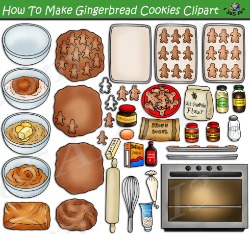 How To Make Ginger Bread Cookies Clipart