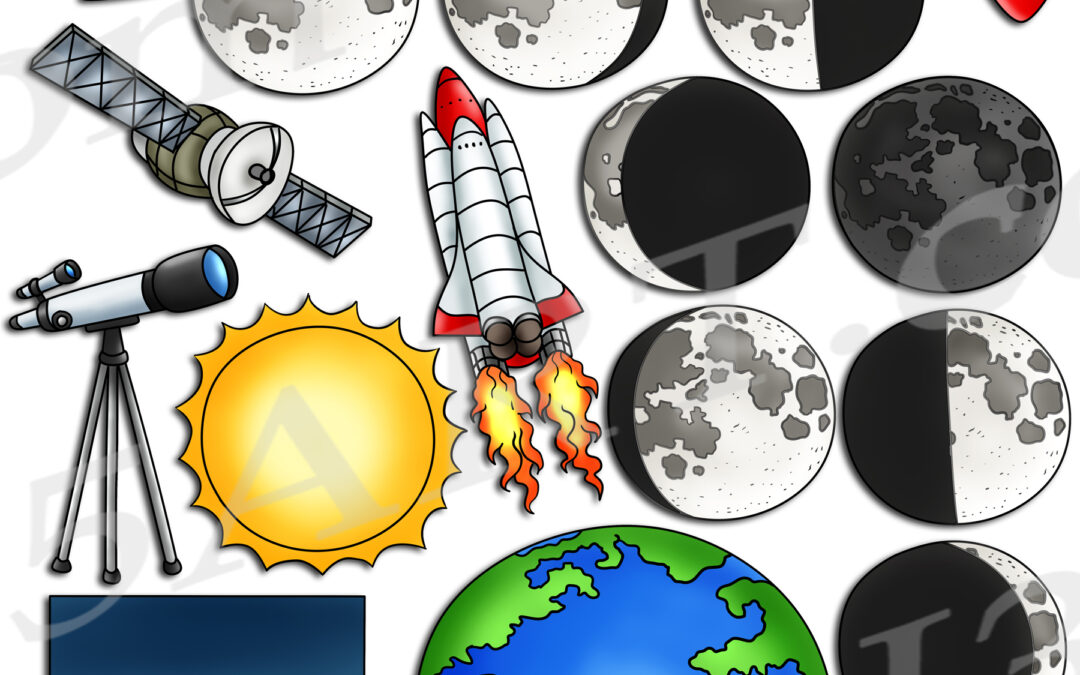 Lunar Cycle Clipart Set Download