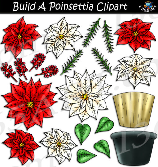 Build A Poinsettia Clipart