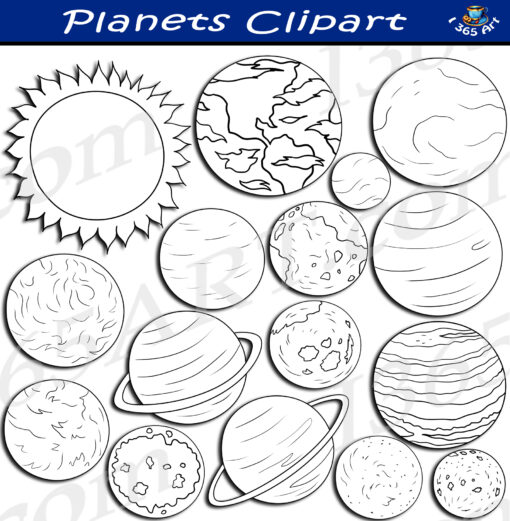 Planets & Moons Clipart