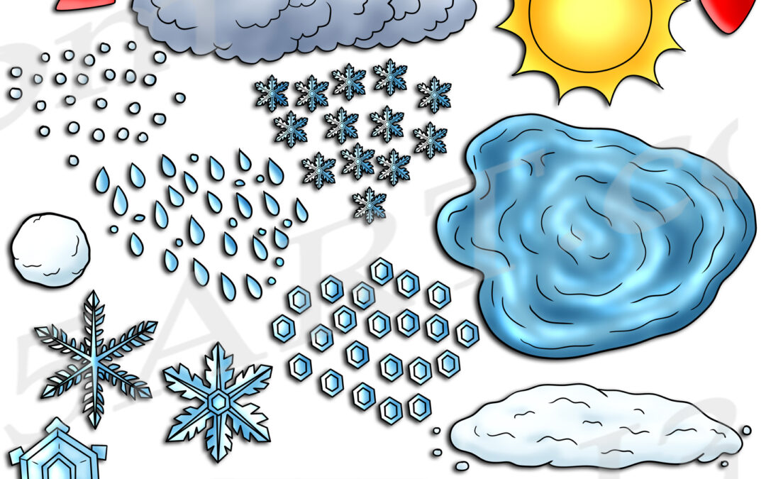 Snowflake Life Cycle Clipart Set Download