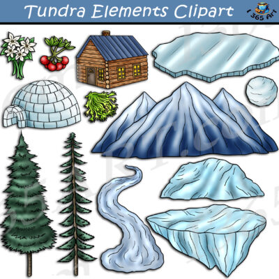 Arctic Tundra Elements Clipart