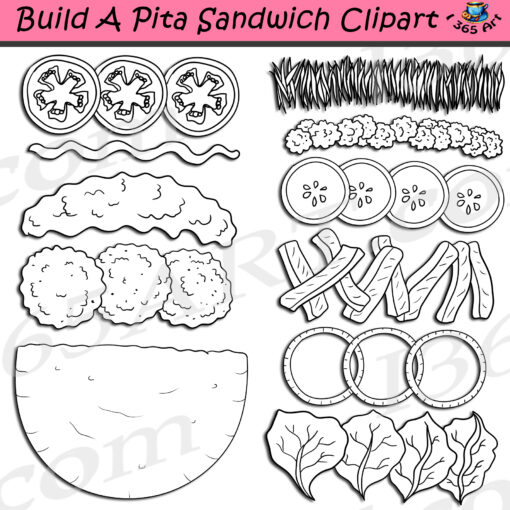 Build A Pita Sandwich Clipart