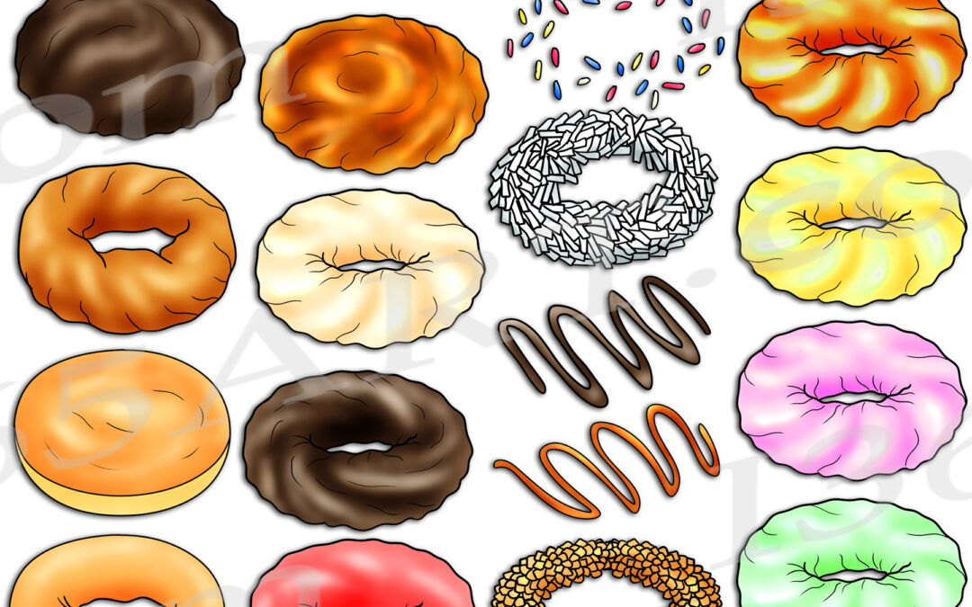 Build A Donut Clipart Set Commercial Download