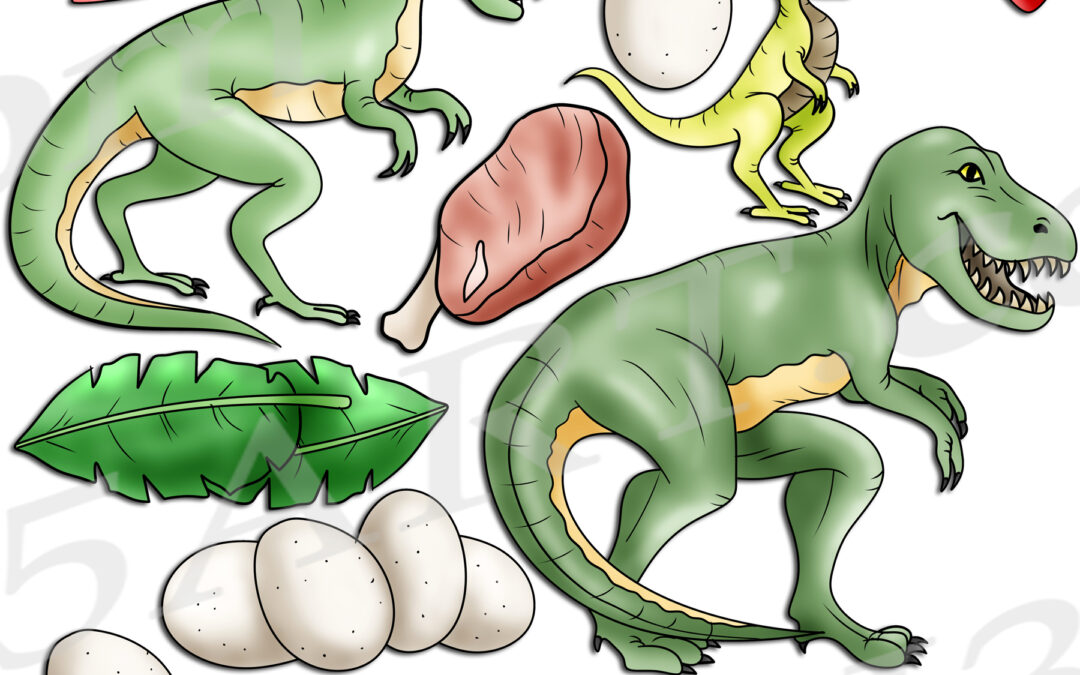 Dinosaur Life Cycle Clipart Set Download