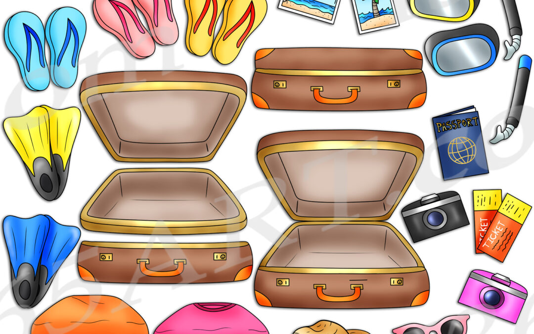 Build A Vacation Suitcase Clipart Set Download