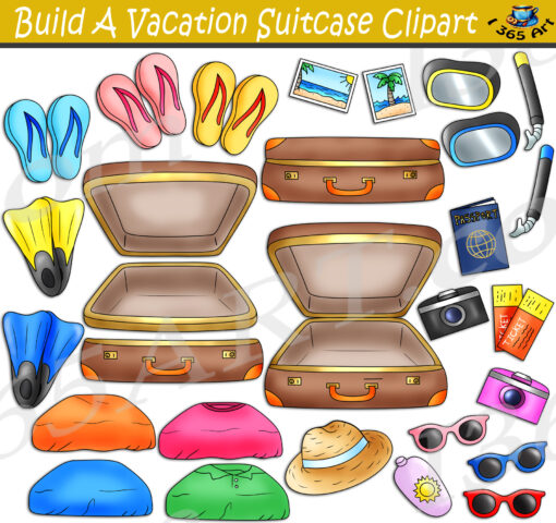 Build A Vacation Suitcase Clipart