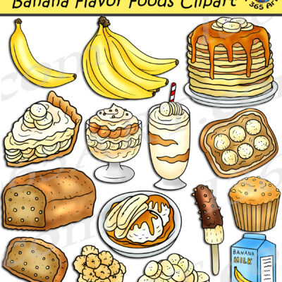 Banana Flavor Foods Clipart