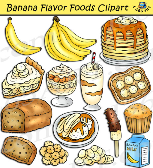 Banana Flavor Foods Clipart