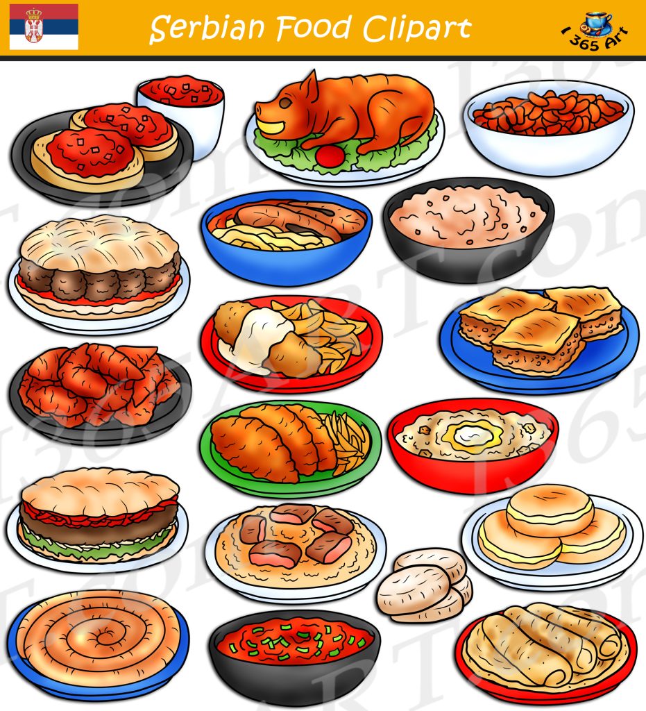 Serbian Food Clipart - Comida Mexicana - School Clipart