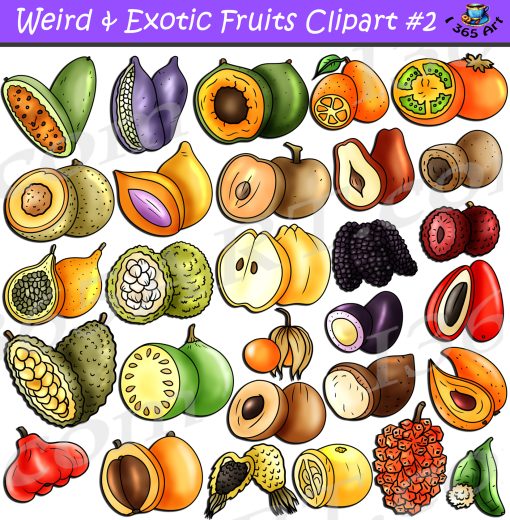 Weird & Exotic Fruits Clipart 2