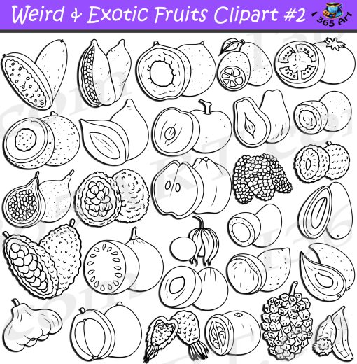 Weird & Exotic Fruits Clipart 2