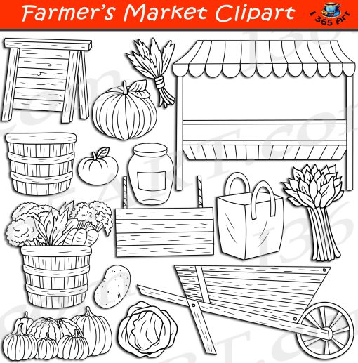 Farmer's Market Elements Clipart