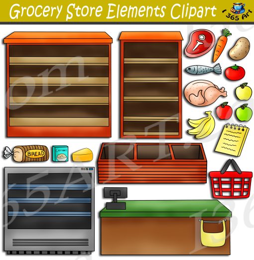 Grocery Store Elements Clipart