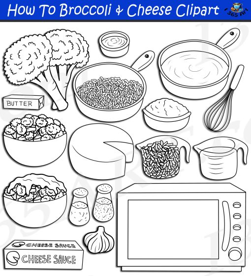 How To Make Broccoli With Cheese Clipart