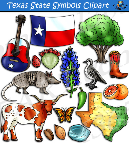 Texas State Symbols Clipart