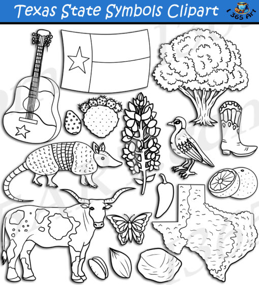 Texas State Symbols Clipart