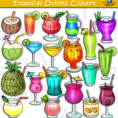 Tropical Drinks Clipart