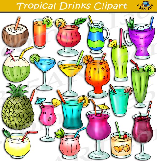 Tropical Drinks Clipart