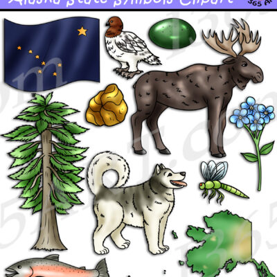 Alaska State Symbols Clipart