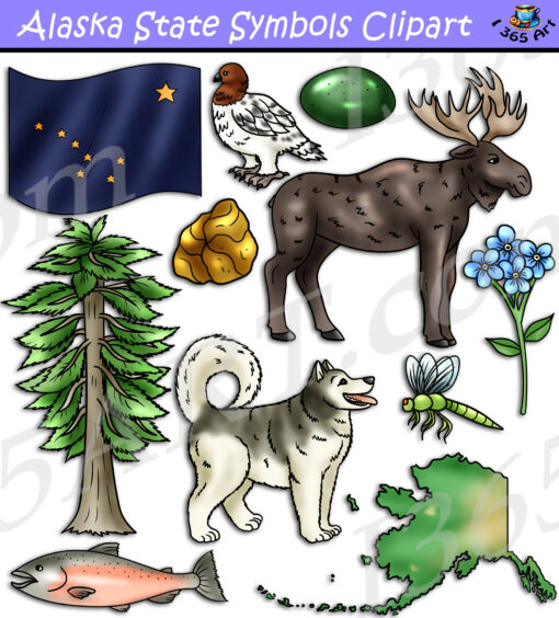 Alaska State Symbols Clipart