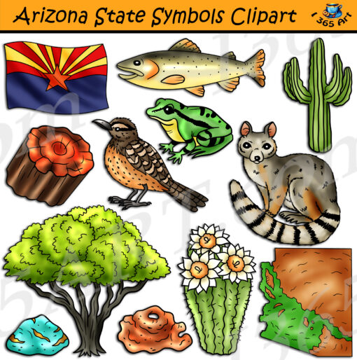 Arizona State Symbols Clipart