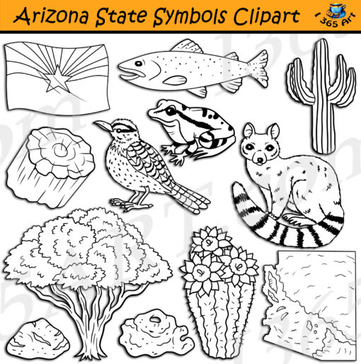 Arizona State Symbols Clipart