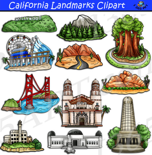 California Landmarks Clipart Download