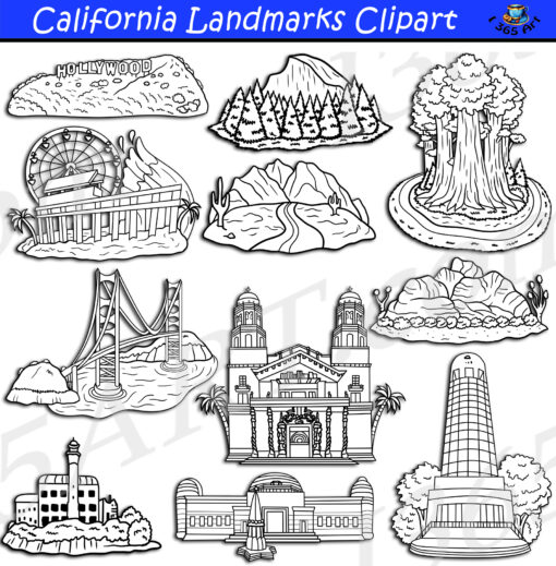 California Landmarks Clipart Download