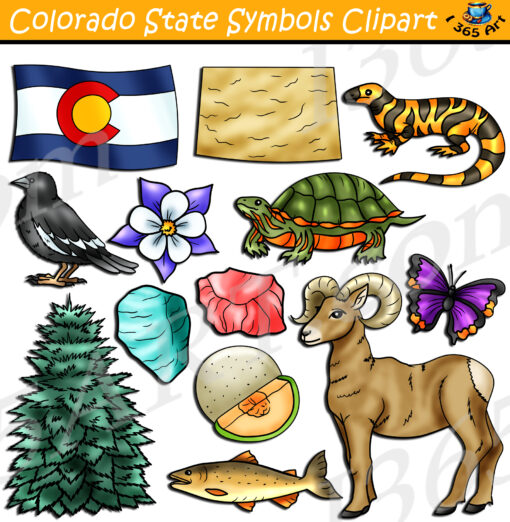 Colorado State Symbols Clipart