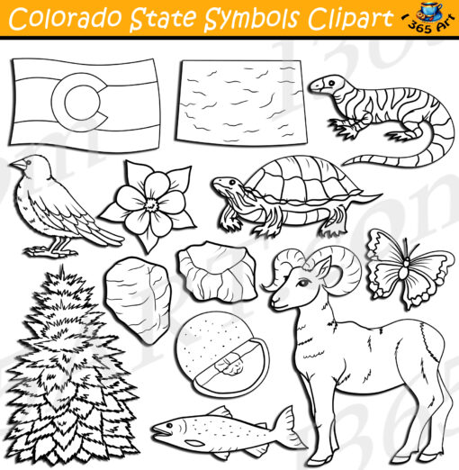 Colorado State Symbols Clipart